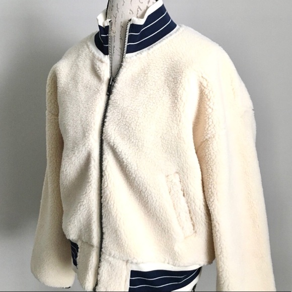 Madewell Jackets & Blazers - Madewell Sherpa Varsity Jacket New With Tag